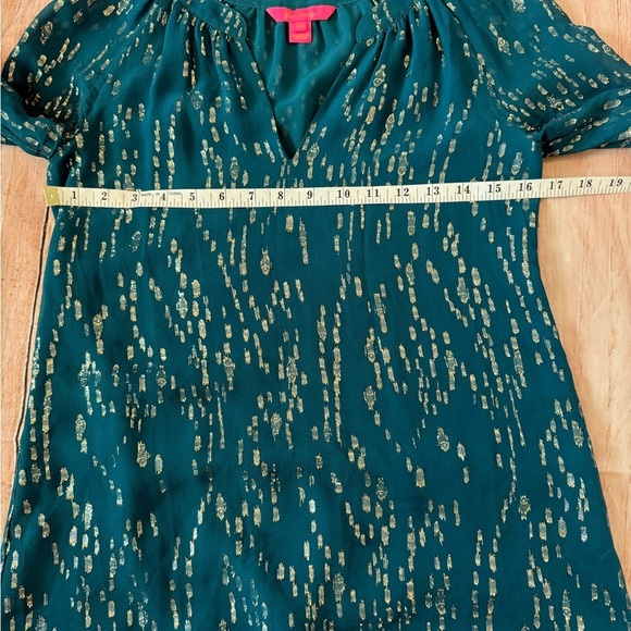 Lilly Pulitzer Fish Clip Chiffon Silk Matilda Top Casual Shirt Blouse Size XXS - Picture 4 of 10